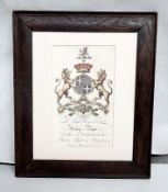 1 x Framed Historical Print - Henry Padget / Coat Of Arms - Dimensions: H65 x W54cm - Recently