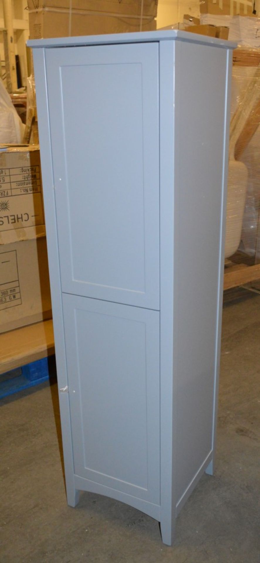 1 x Camberley Tall Bathroom Storage Unit - H1400xW400xD400mm - Contemporary Grey Finish - Unused - Image 4 of 11