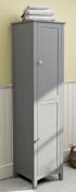 1 x Camberley Tall Bathroom Storage Unit - H1400xW400xD400mm - Contemporary Grey Finish - Unused