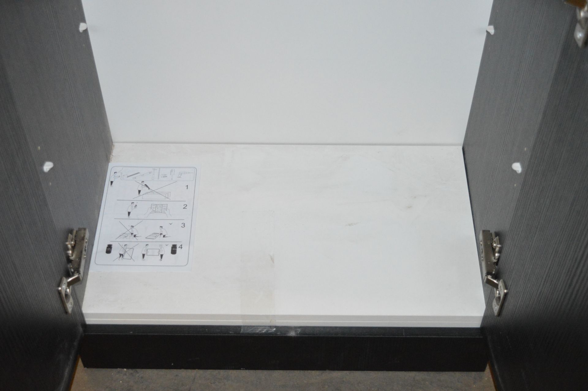 1 x Drift Essen Grey 2 Door Floor Mounted Cabinet With Sink Basin and Chrome Handles - Unused - Image 4 of 5