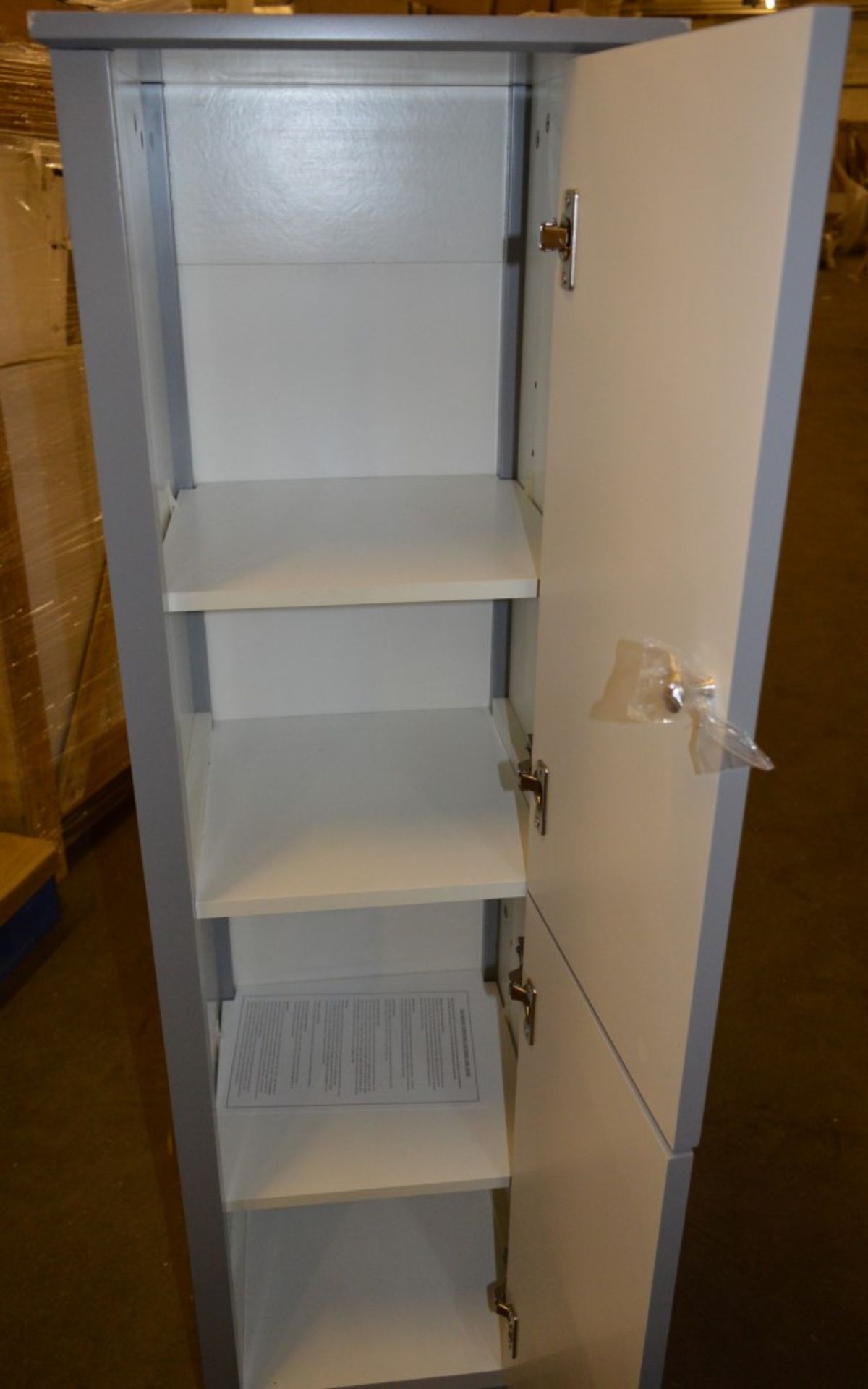 1 x Camberley Tall Bathroom Storage Unit - H1400xW400xD400mm - Contemporary Grey Finish - Unused - Image 7 of 11