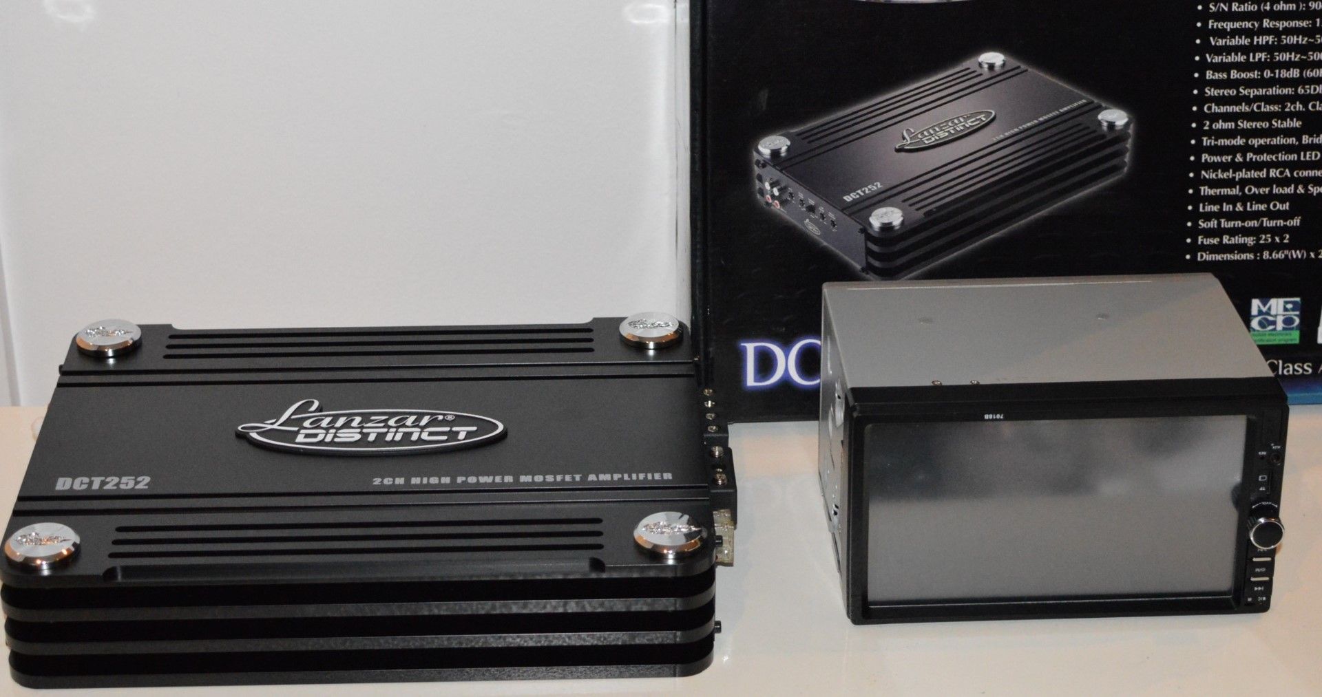1 x Lanzar Distinct DCT252 3000w 2 Channel Full ET Class AB Vehicle Amplifier 7018B 7 Inch In-Dash - Image 2 of 8