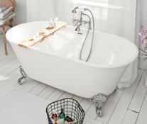 1 x Camberley Traditional Roll Top Freestanding Bath - High Quality Acrylic Finish - 1595x750mm Size