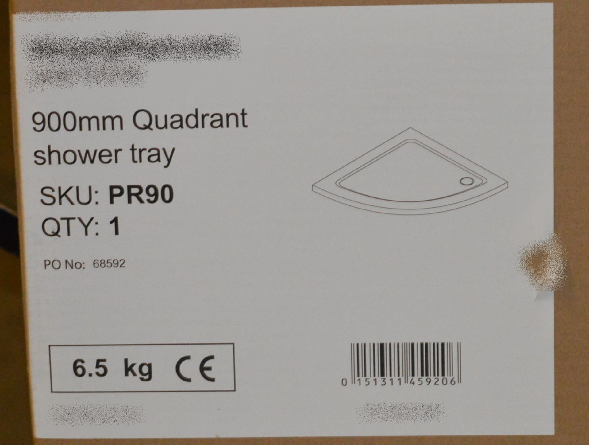 1 x 900mm Quadrant Shower Tray - CL190 - Ref BR097 - Location: Bolton BL1 - Image 3 of 3