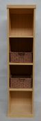 4 x Vogue ARC Series 2 Bathroom Storage Shelving Units - Wall Mounted or Floor Standing - OAK FINISH