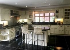 1 x Fitted Cream Kitchen With Black Granite Worktops, Integrated Appliances, Central island With