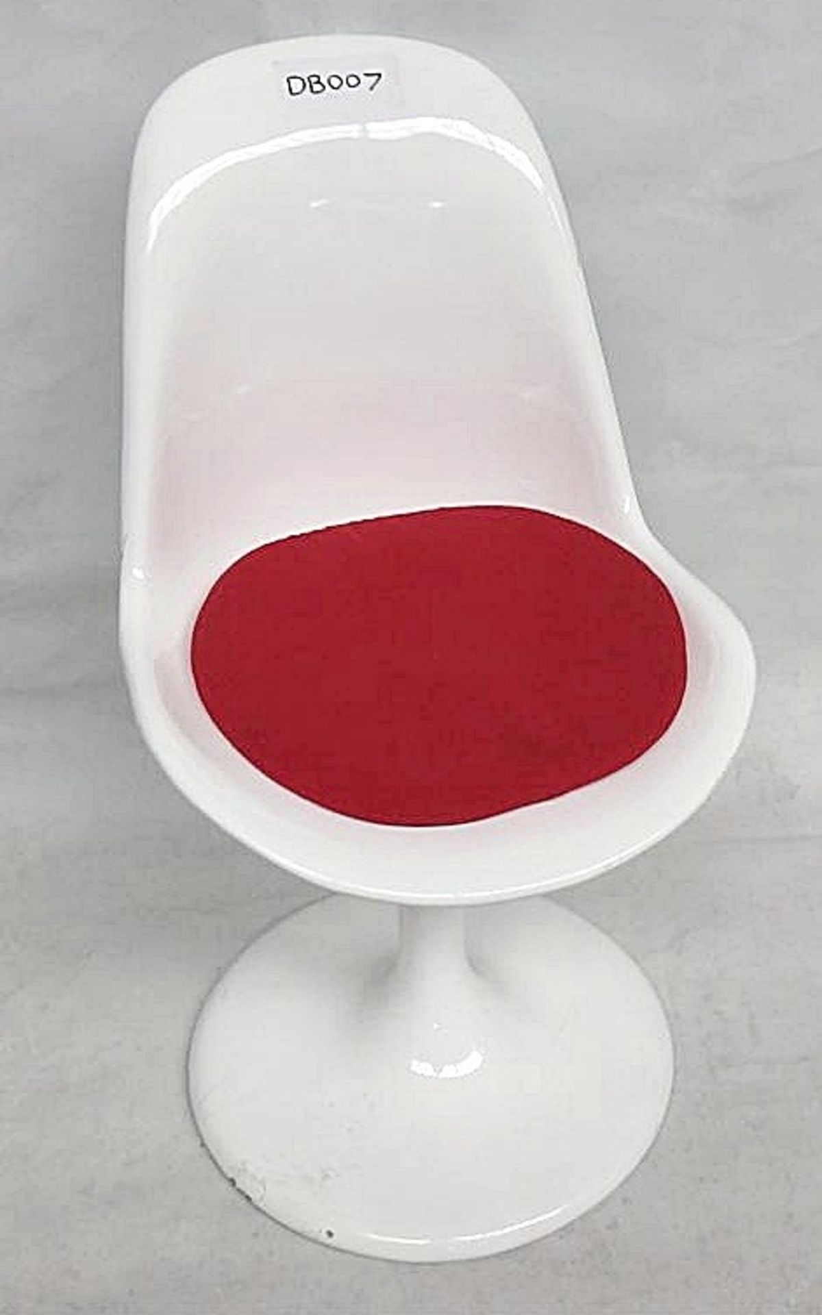 1 x Retro Style Swivel Chair With A White Hi-gloss Finish - Includes Cushion As Shown - - Image 11 of 14