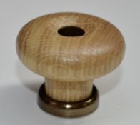 100 x Solid Oak Door Knobs With Brass Detail - Brand New - Individually Bagged With Fittings Ready