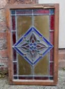 1 x Stain Glass Window In Wooden Frame - Dimensions: 66 x 41cm - Ref: KH200 / SHD - CL168 -