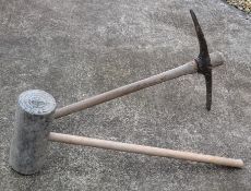 2 x Large Tools - Includes 1 x Pickaxe, 1 x Mallet - Dimensions: Both 90-95cm In Length - Ref: KH239