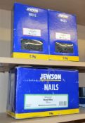 3 x Large Assorted Boxes Of Jewson Nails - Approx 15kg In Total - Ref: KH222 / SHD - CL168 -