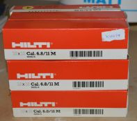 9 x Packs of HILTI 6.8 11m Caliber Yellow Cartridges - Type 50352/4 - Includes 9 Boxes of 100 - Ref: