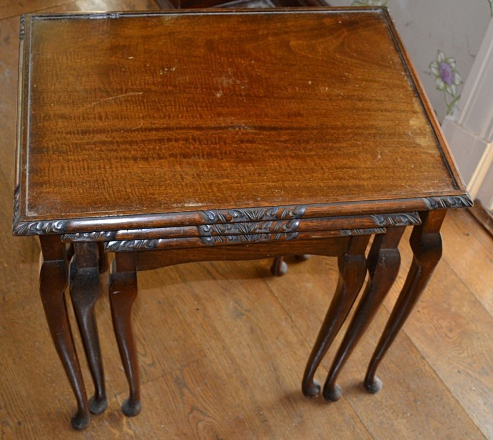 1 x Vintage Nest Of Tables - From A Country Hotel & Restaurant Environment - Dimensions: W56 x D41 x - Image 2 of 2