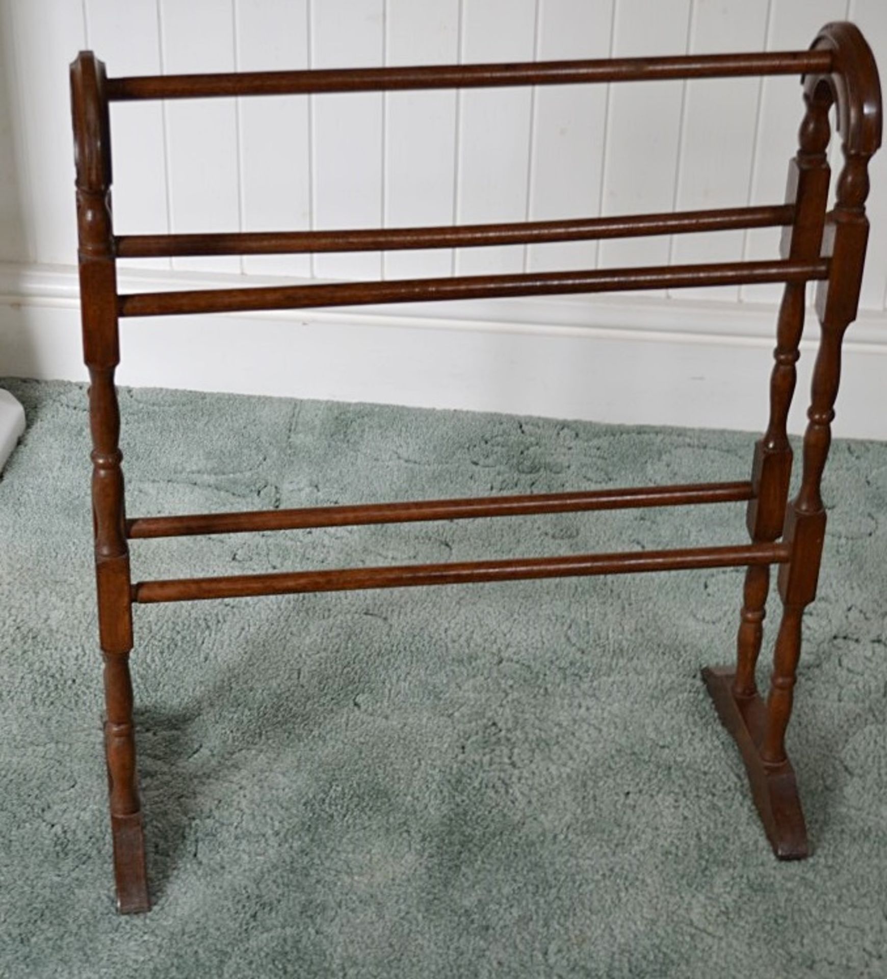 1 x Traditional Wooden Towel Rail - From A Clean Manor House Environment In Good Condition -