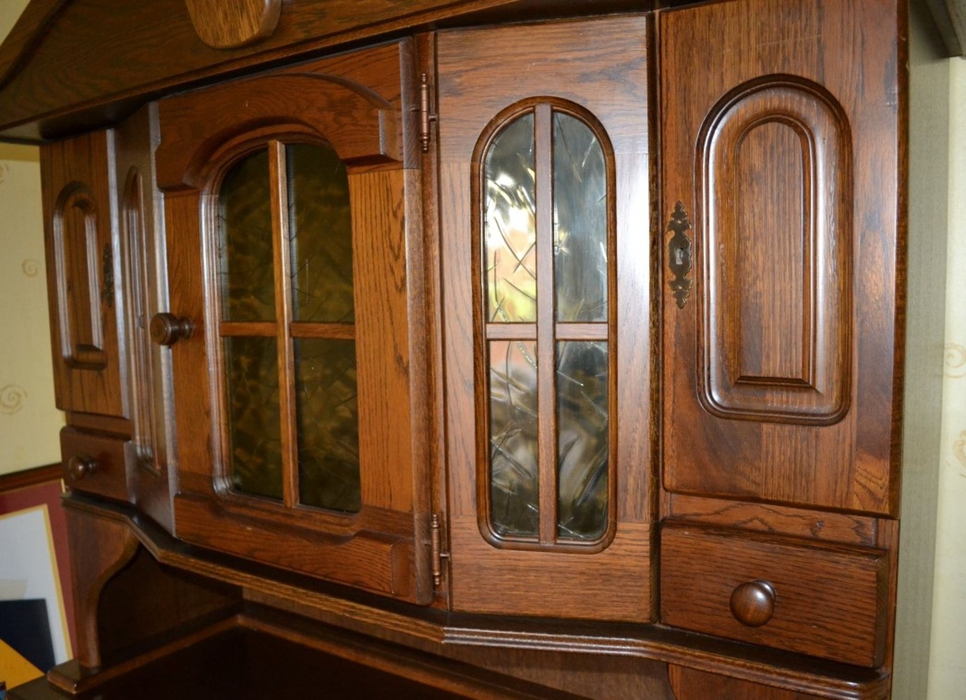 1 x Traditional Farmhouse Style Oak Dresser Unit, Offering 6-Door, 5-Drawer - W140 x H196 x - Image 9 of 9