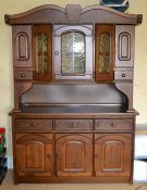 1 x Traditional Farmhouse Style Oak Dresser Unit, Offering 6-Door, 5-Drawer - W140 x H196 x