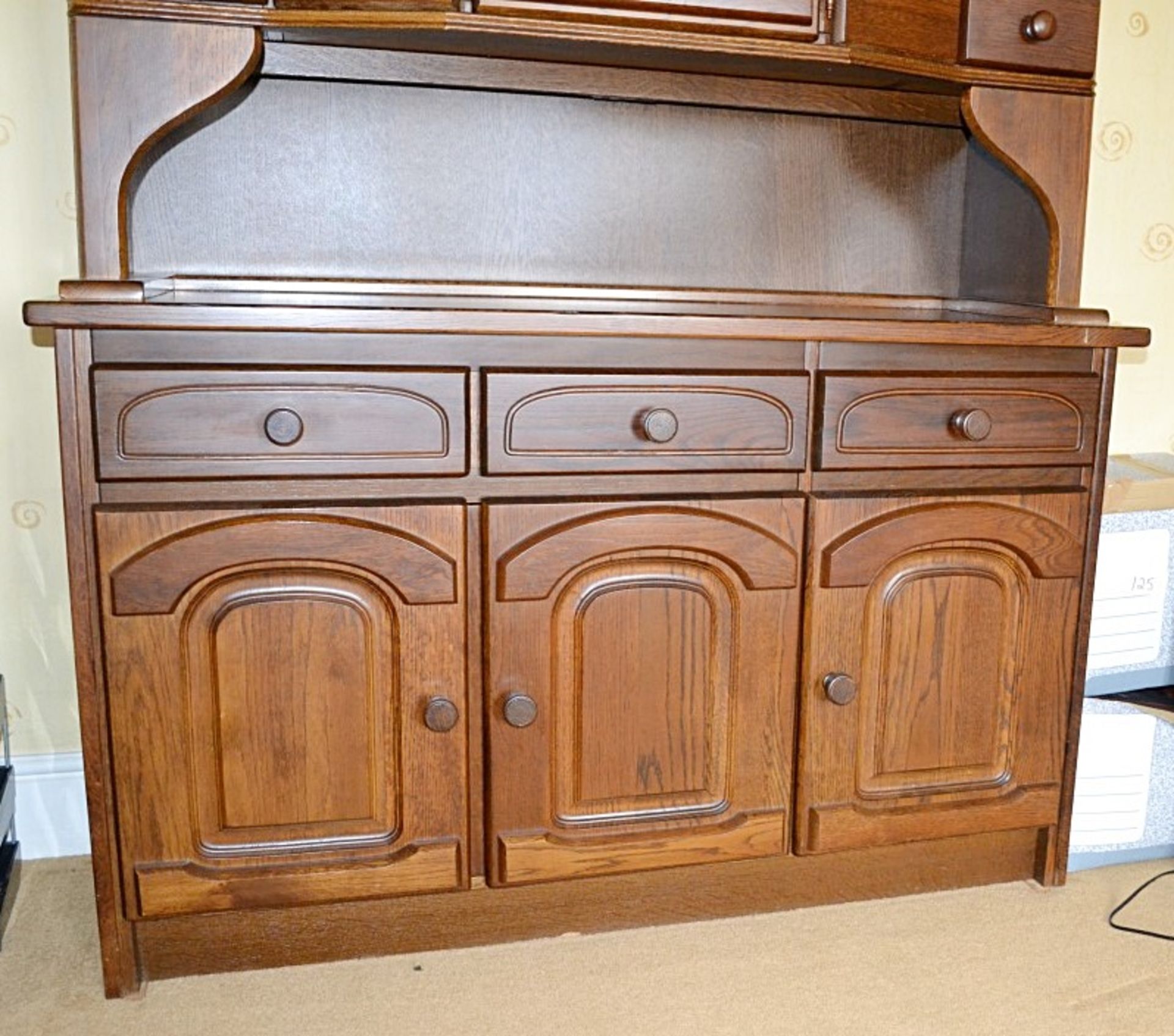 1 x Traditional Farmhouse Style Oak Dresser Unit, Offering 6-Door, 5-Drawer - W140 x H196 x - Image 4 of 9