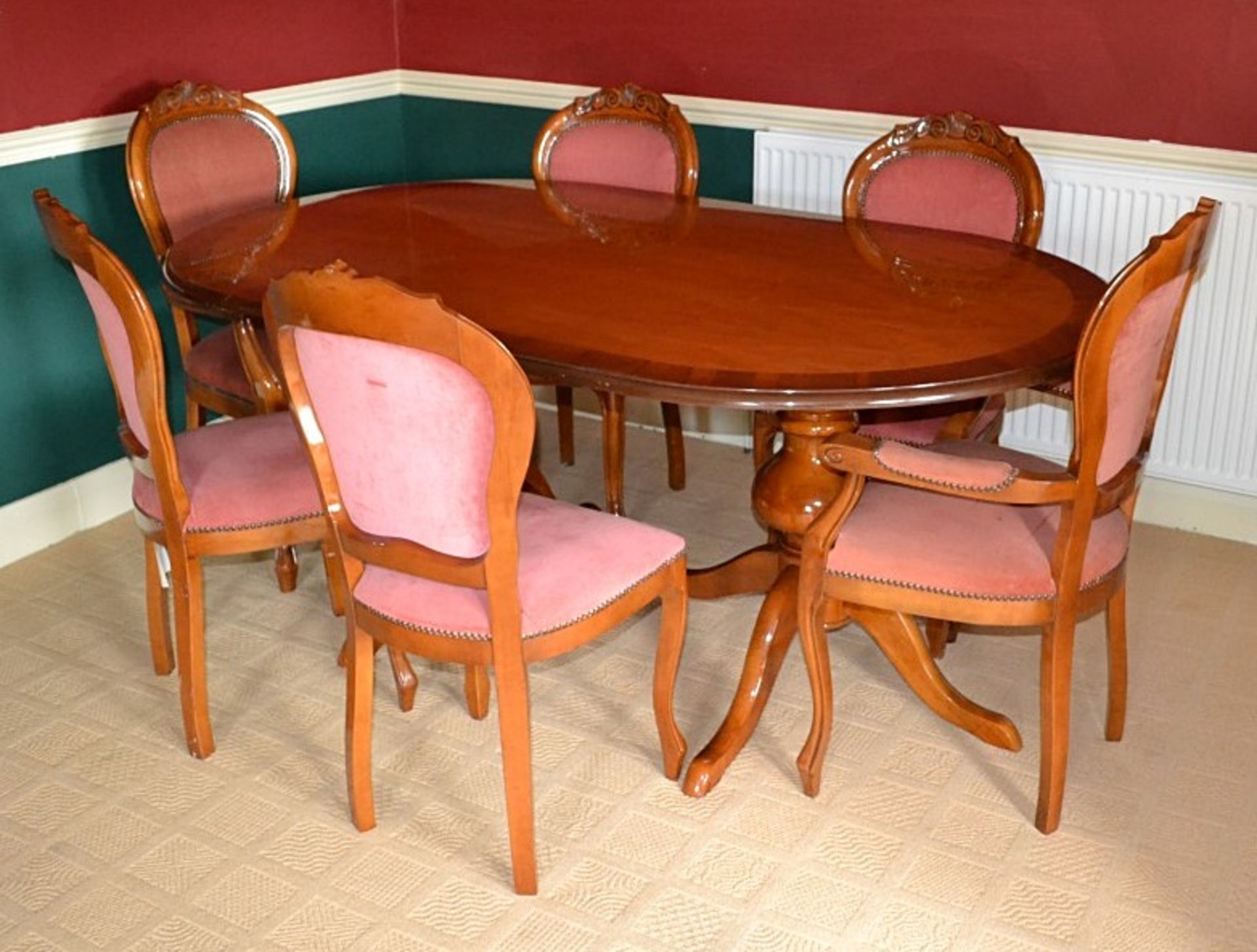 *Just Added* 1 x Large Solid Wood Dining Table With Chairs - From A Grade II Listed Hall In Very - Image 2 of 8