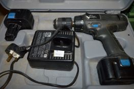 1 x Elu Cordless Hammer Drill - Model SBA 55K - Includes Case, Charger and Two Batteries - Ref: