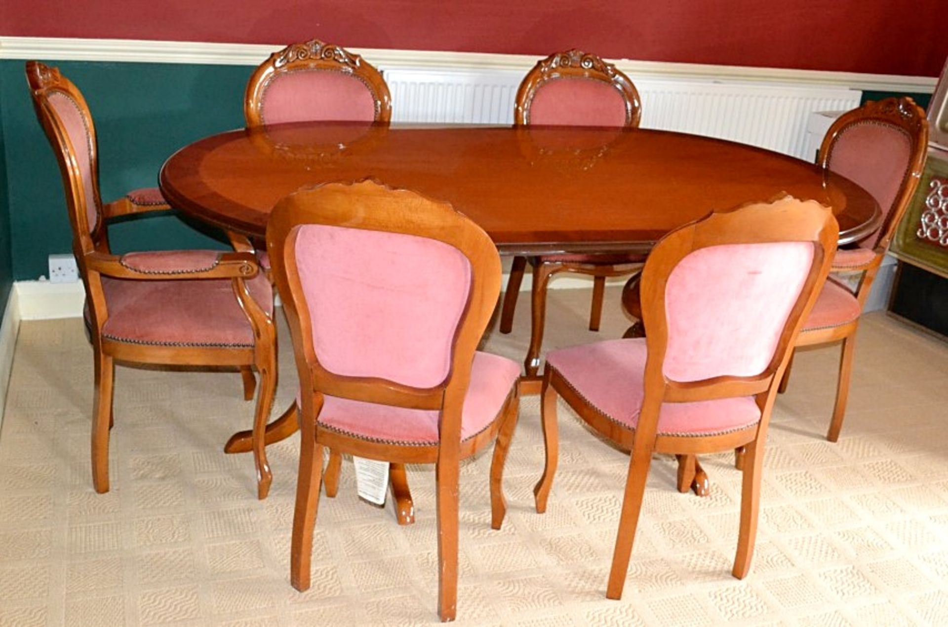 *Just Added* 1 x Large Solid Wood Dining Table With Chairs - From A Grade II Listed Hall In Very - Image 6 of 8