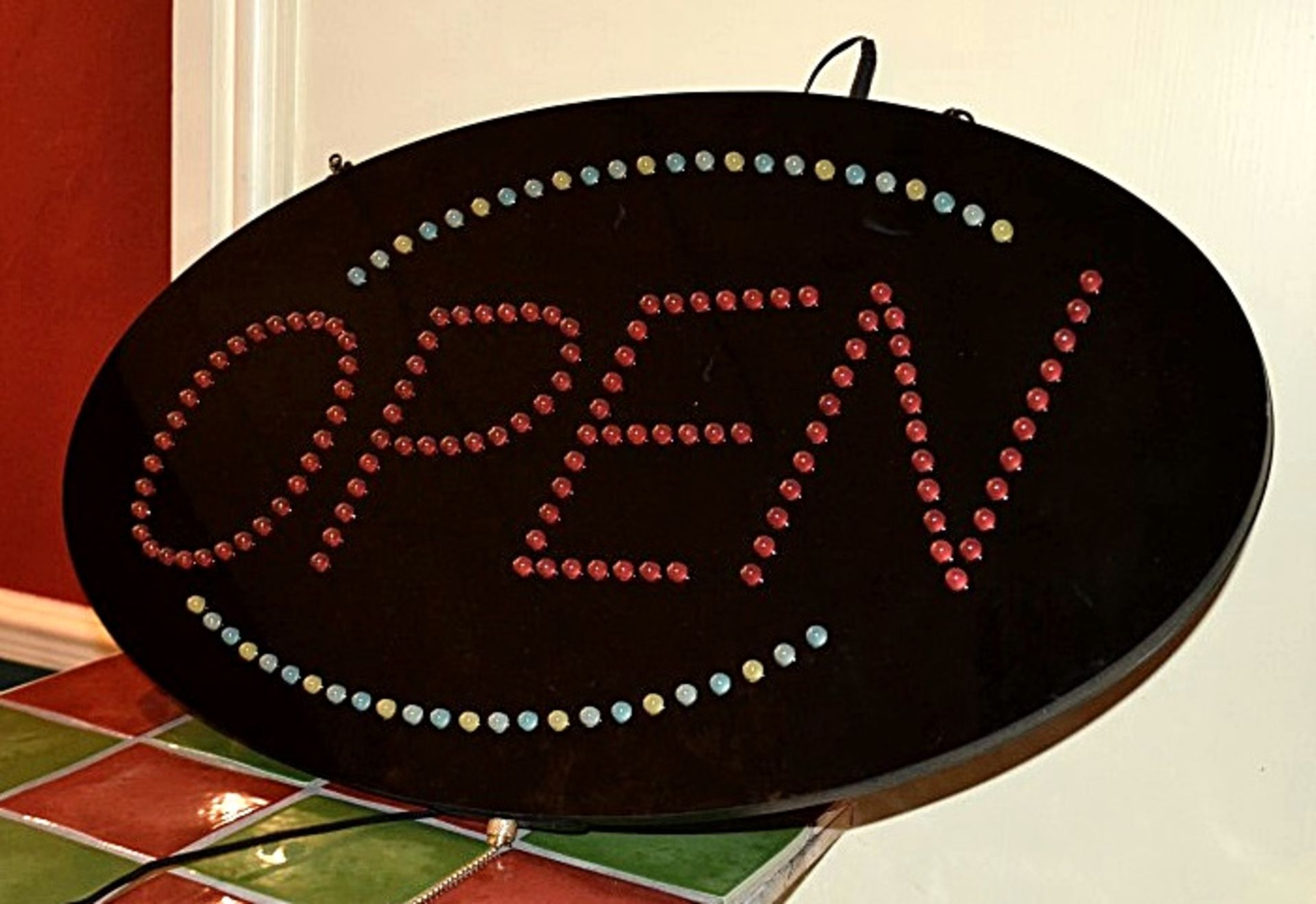 1 x LED "OPEN" Illuminated Bar Sign With UK Power Supply - From A Clean Manor House Environment In