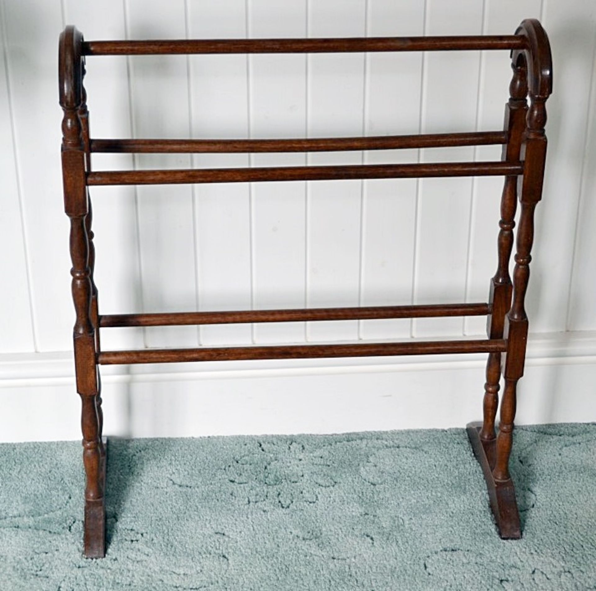 1 x Traditional Wooden Towel Rail - From A Clean Manor House Environment In Good Condition - - Image 3 of 3