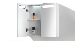 1 x Contemporary Bathroom Eden Mirror Cabinet 80 - A Grade