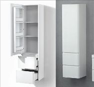 1 x White Gloss Storage Cabinet 120 - A Grade