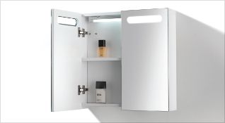 1 x Contemporary Bathroom Eden Mirror Cabinet 60 - A Grade