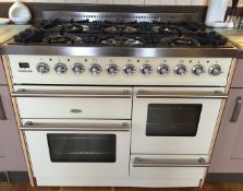 1 x Britannia Dual Fuel 6-Burner Range Cooker In Cream (Model: SI-10XG6-SLX-C) - Pre-owned,