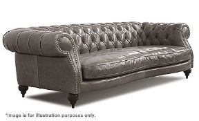 1 x BAXTER Diana Chester Sofa Upholstered In A Rich Grey Leather - Italian Made - Dimensions: