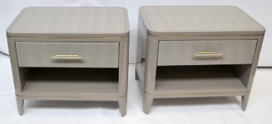 Pair Of Matching FRATO Clicquot Bedside Tables With Soft-close Drawers - Dimensions: D41 x W50 x