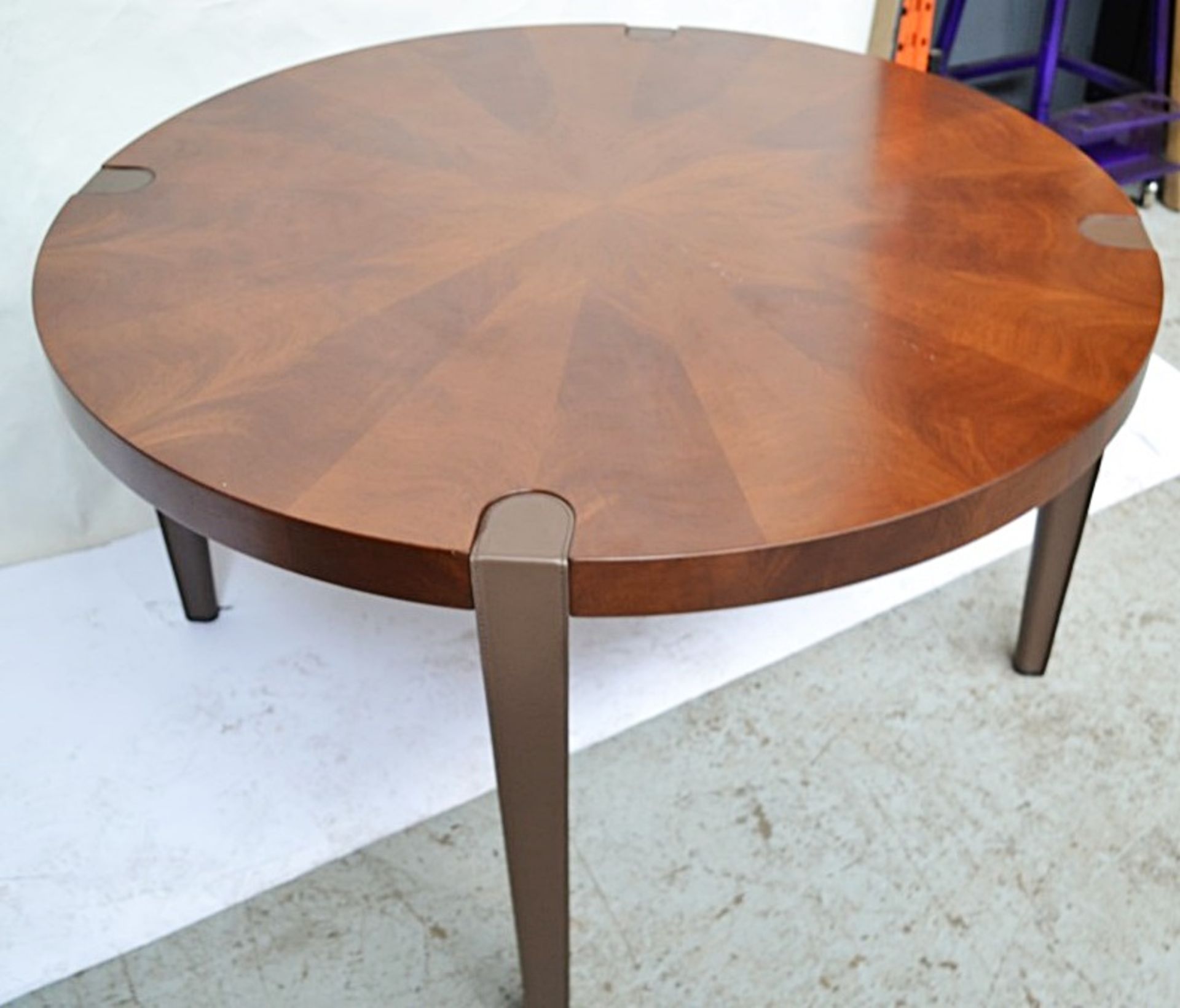 1 x GIORGETTI "Victor" Designer Wooden & Leather Coffee Table - Features A Dark Polished Cerejeira - Image 2 of 11