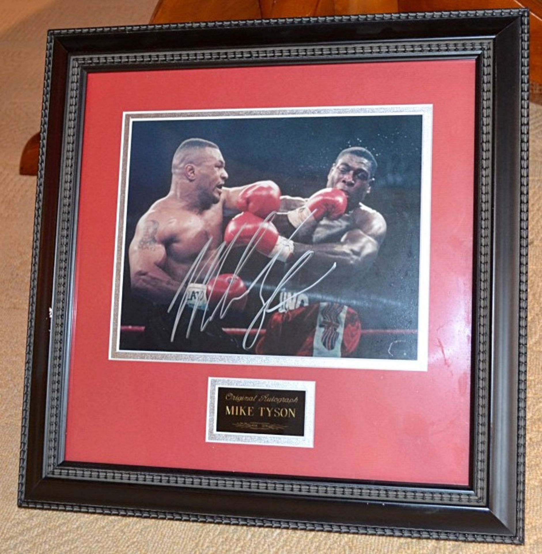 1 x Genuine Framed MIKE TYSON Hand Signed Photo - Guarantee Of Authenticity On Back - Autographed