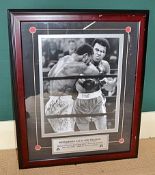 1 x Signed Framed Photograph Of MUHAMMAD ALI & JOE FRAZIER - Hand Signed By Joe frazier -