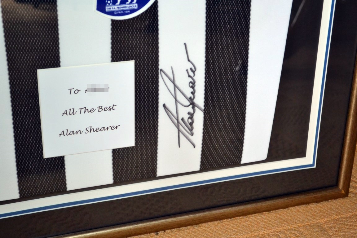 1 x Alan Shearer Framed And Mounted Signed Football Shirt - From A Grade II Listed Hall In Good - Image 2 of 4