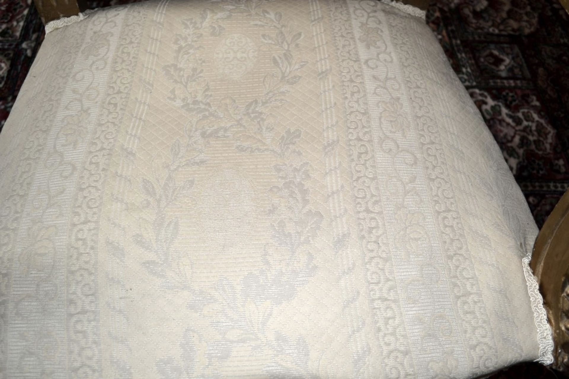 1 x Period Gold Gilt Armchair - Upholstered In A Rich Cream Fabric - From A Grade II Listed Hall - Image 5 of 9