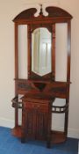 1 x Antique Victorian-Style Mahogany Carved Hall Stand - From A Grade II Listed Hall In Good