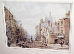 1 x Framed Art Print Depicting a Victorian Street Scene - From A Grade II Listed Hall In Very Good