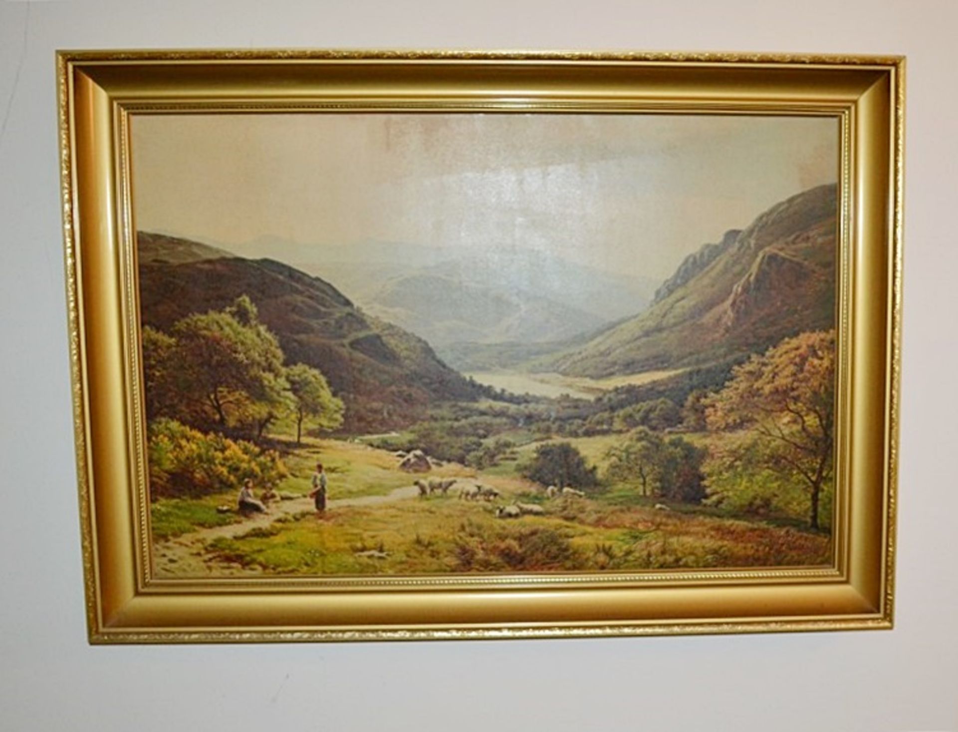 1 x Framed Print Depicting Shepherds, Presented In An Unglazed Gilt Frame - From A Grade II Listed