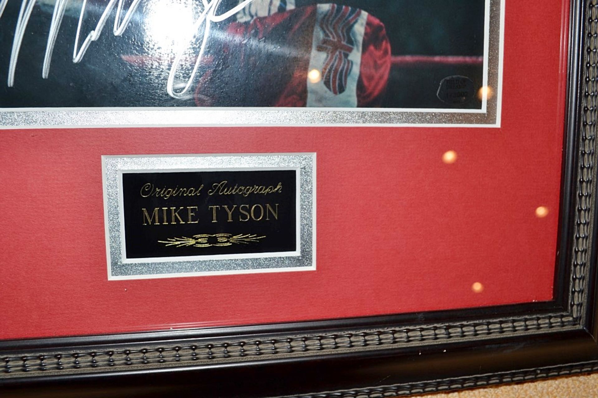 1 x Genuine Framed MIKE TYSON Hand Signed Photo - Guarantee Of Authenticity On Back - Autographed - Image 2 of 4