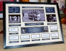 1 x Framed Signed Image Of Manchester United European Cup Winners 1968 Featuring Seven Genuine