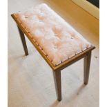 1 x Vintage Upholstered Piano Stool With Underseat Storage - From A Grade II Listed Hall In Good