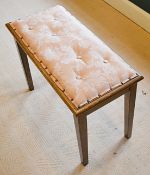 1 x Vintage Upholstered Piano Stool With Underseat Storage - From A Grade II Listed Hall In Good