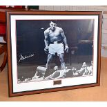 1 x Genuine Framed MUHAMMAD ALI Hand Signed Photo Entitled "ALI OVER LISTER" - Guarantee Of