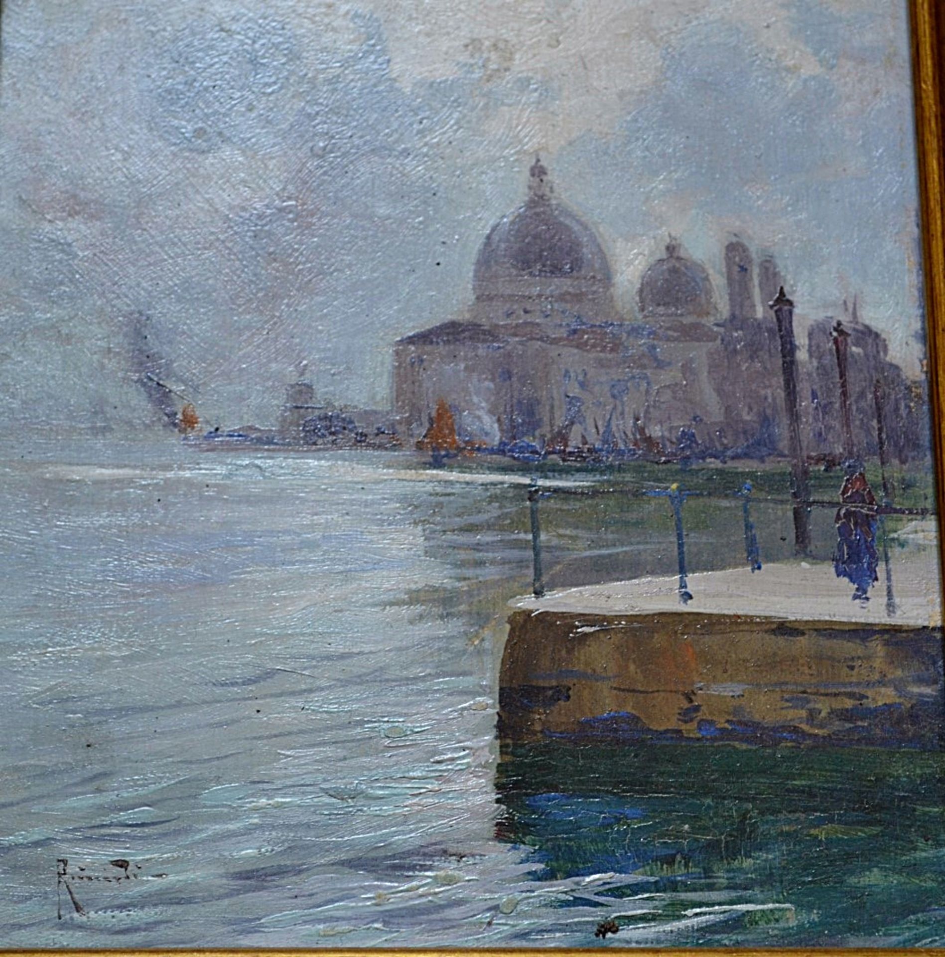 1 x Original Oil Painting By F. Rinaldi, Depicting A Venetian Scene - 19th Century - From A Grade II - Image 2 of 3