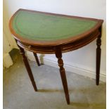 1 x Vintage Halfmoon Console Table With Drawer - From A Grade II Listed Hall In Good Condition -