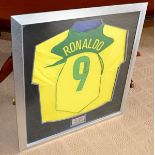 1 x Ronaldo Signed Framed Brazil 2004/2006 #9 Shirt - Autographed Memorabilia - No Certificate -