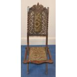 1 x Antique Victorian Upholstered Folding Chair - From A Grade II Listed Hall In Good Original