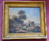 1 x Original Oil Painting Depicting Milk Maids By Jacob "van" Strij (1756-1815) - From A Grade II